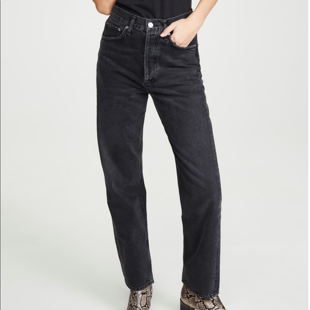 Agolde 90’s Denim Black Faded Jean NWT 30